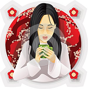 Girl Drinking Tea