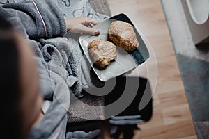 Girl drinking tea from the cup