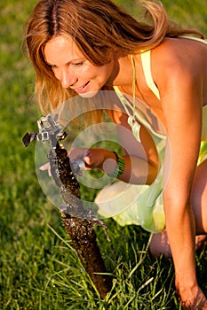 Girl drinking water