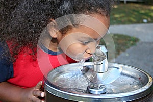 Girl drinking water