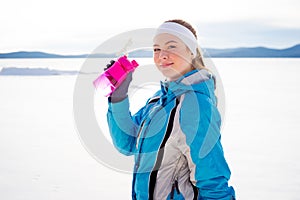 Girl drinking water