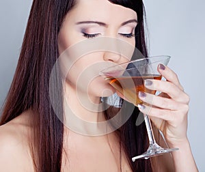 Girl drinking wine