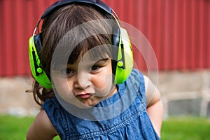 Girl with ear protection