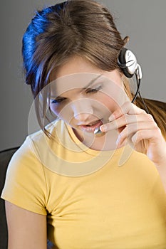 Girl with earphone photo