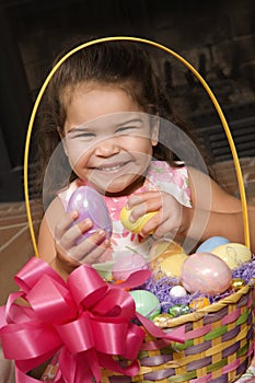 Girl with Easter basket.