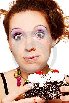 Girl eating cake