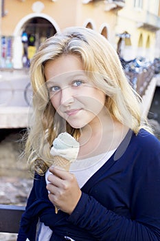 Girl eating ice cream