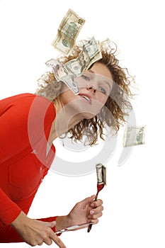 Girl eating money