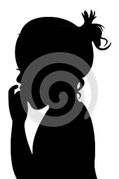 Girl eating silhouette vector