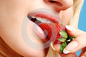 Girl eating a strawberry 02