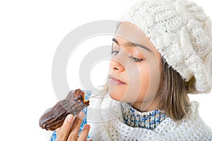 Girl Eating Sugary Donut