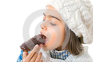 Girl Eating Sugary Donut