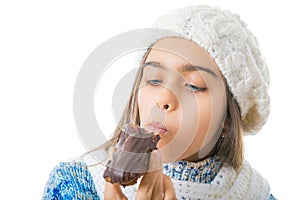 Girl Eating Sugary Donut