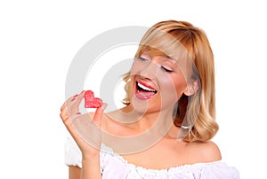 Girl eating watermelon