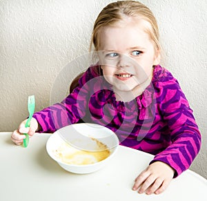 Girl eating who ate all her food