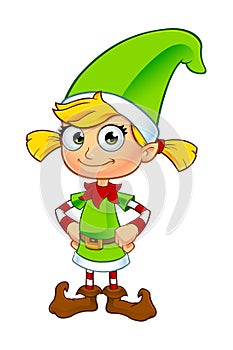 Girl Elf Character In Green