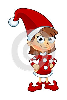 Girl Elf Character In Red photo