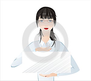 Girl with empty board