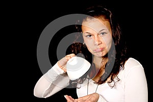 Girl with empty cup