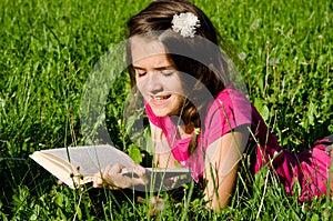 Girl enjoy reading photo