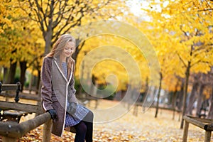 Girl enjoying fall day