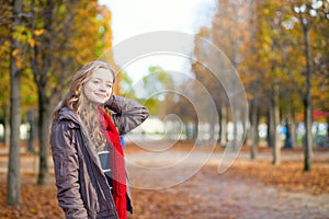 Girl enjoying fall day