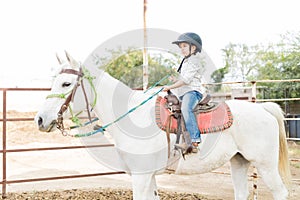 Girl Enjoying Horse Riding Adventure