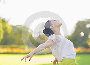 Girl enjoying spring outdoors