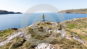 The beautiful green shorelines of Ireland during spring time photo