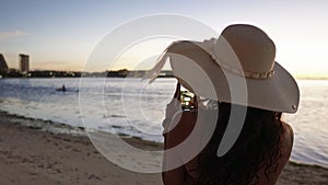 Girl Enjoys the View of Guam from the Shore