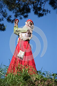 Girl in european historical clothing photo