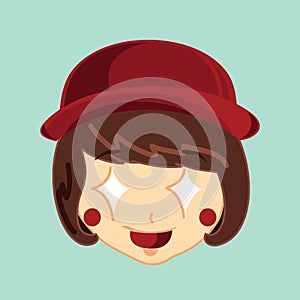 girl excited. Vector illustration decorative design