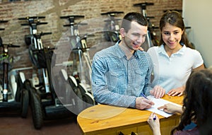 Girl executing documents