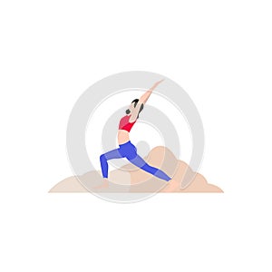 The girl is exercising