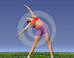 Girl exercising outdoors