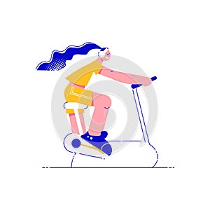 Girl On Exercycle Composition