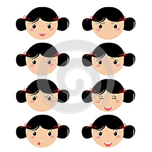 Girl expresion icons photo