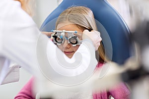 Girl at eye doctor