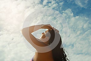 Girl with Face Turned Towards Sun