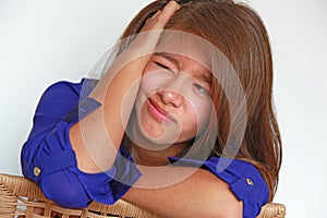 Girl with facial expression