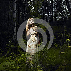 Girl in fairy forest