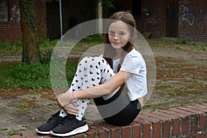 Girl with fancy  pair of tights