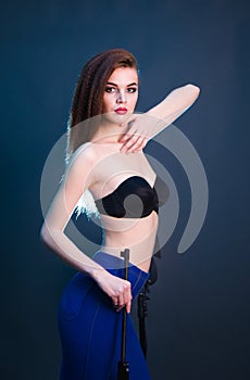 Girl fashion shoot in the studio