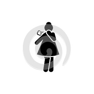 Girl, female, ill icon. Element of systemic lupu icon. Premium quality graphic design icon. Signs and symbols collection icon for