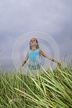 Girl on field