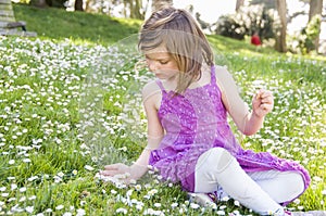 Girl in Field of Flowers