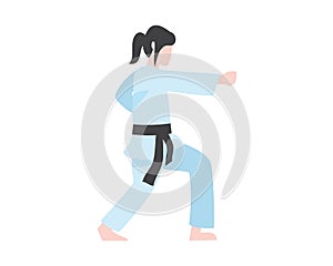 Girl Fighter with Solid Stance Illustration