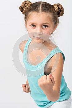 Girl in a fighting stance