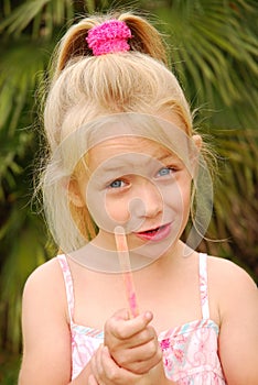 Girl with finished ice-cream