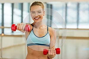 Girl in fitness class